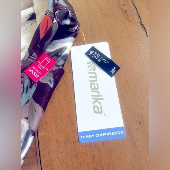 MARIKA Mid-calf Capri Floral Patterned Leggings; Size XS NWT! - Picture 8 of 10